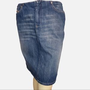 Diesel Blue Jean Denim Midi Skirt